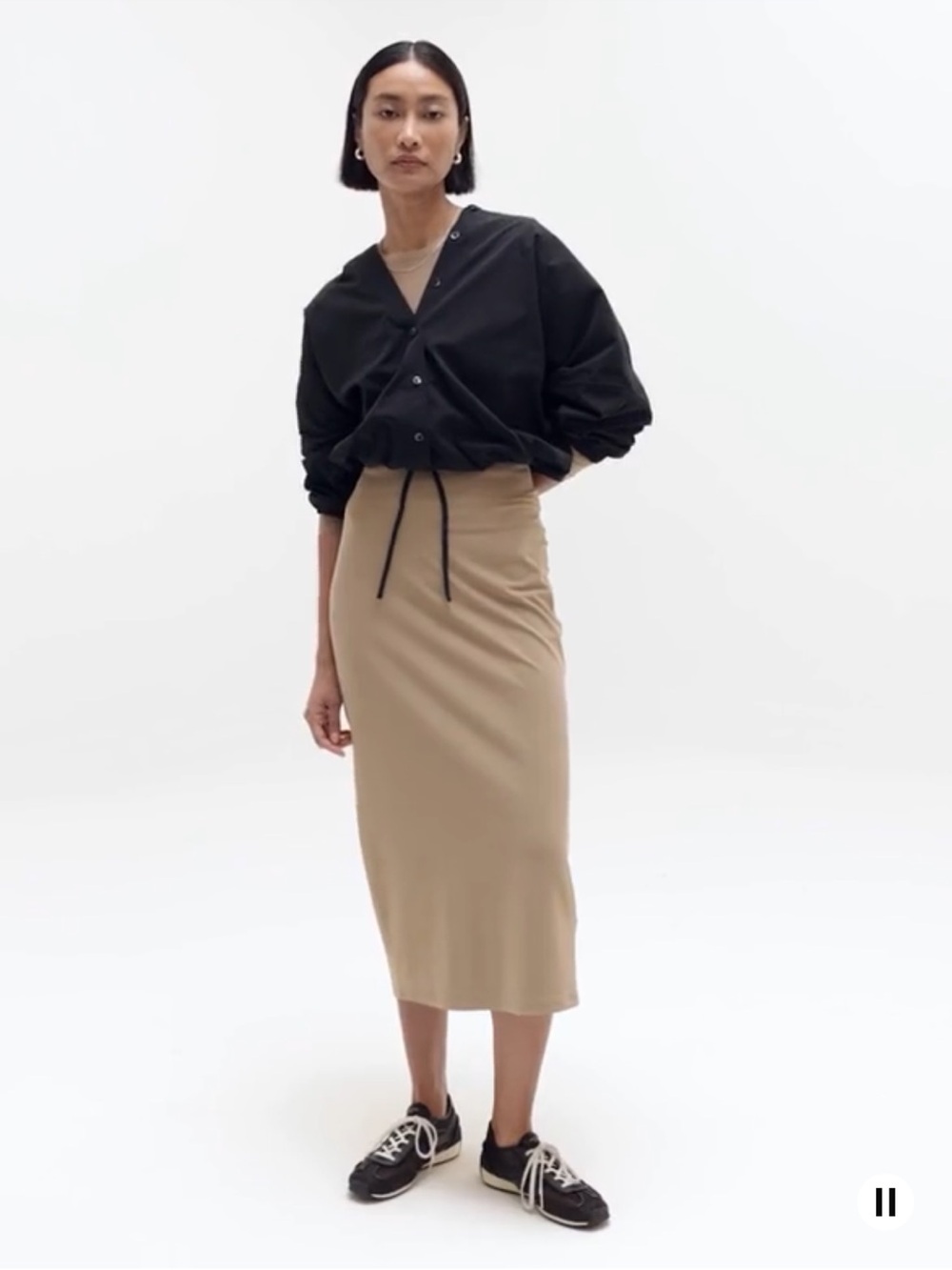 Athleta Be Free Beige Midi Pencil Skirt - Powervita- Size Small